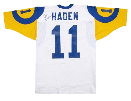 Circa 1976-1981 Pat Haden Game Used & Twice Signed Los Angeles Rams Road Jersey (Beckett)